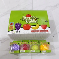 Jouet anti-stress en caoutchouc à presser en forme de fruits (banane, pomme, raisin, fraise) - Jouet de puzzle à récupération lente pour la relaxation et le soulagement du stress