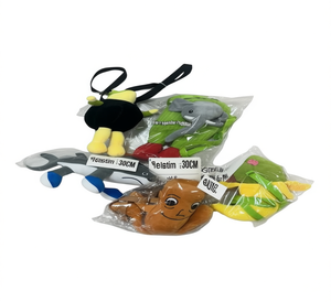 Borsa in peluche da 30 cm, custodia portatile per bambini con design ricamato in confezione con chiusura a zip - Product Image 1