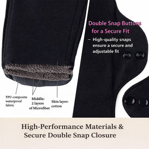 Serviettes hygiéniques réutilisables en coton biologique 18x23cm pour l'entraînement, très absorbantes, anti-fuites, lavables, pour femmes actives - Product Image 3