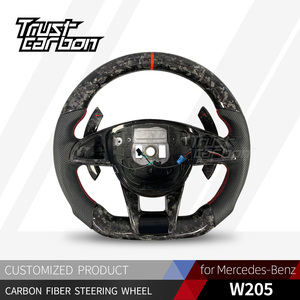 Volante de Fibra de Carbono Personalizado para Mercedes-Benz W205 <span class=keywords><strong>Clase</strong></span> <span class=keywords><strong>E</strong></span> C63 <span class=keywords><strong>AMG</strong></span> GT <span class=keywords><strong>Estate</strong></span> A45 CLA45 Shooting Brake S63 SL63 SL65 GLC63 - Product Image 2