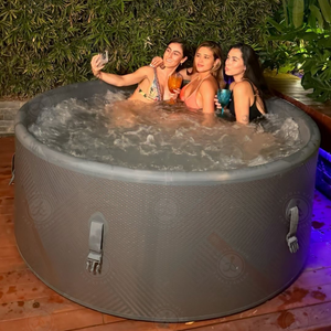 Jacuzzi Inflable Ovalado para 5-7 Personas, Portátil para Exteriores, con Hidromasaje y Luces <span class=keywords><strong>LED</strong></span> para Relajación en el Patio Trasero - Product Image 4