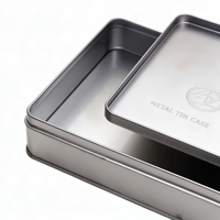 Boîte à thé carrée personnalisée avec couvercle, grande boîte en fer blanc pour biscuits et gâteaux, conteneur de rangement pour thé en vrac et emballage cadeau