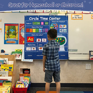 Centre de temps circulaire de classe de maternelle, apprentissage éducatif, <span class=keywords><strong>calendrier</strong></span> de l'école à domicile, <span class=keywords><strong>calendrier</strong></span> de poche et météo - Product Image 2