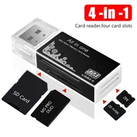 Lector de tarjetas SD 4 en 1, lector de tarjetas de memoria Flash USB para Memory Stick Pro Duo Micro SD/T-Flash/M2/MS, adaptador SD