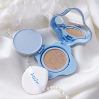 Boîte d'emballage compacte personnalisable 15g en forme de nuage bleu pour BB crème coussin d'air, étui de fond de teint coussin avec miroir et houppette