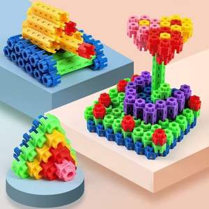 子供のためのカラフルな六角形のビルディングブロック-モンテッソーリSTEM学習プロジェクト付きDIY教育建設玩具 - Product Image 1