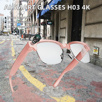 Lunettes Intelligentes IA H03 Enregistrement Vidéo 4K Caméra 8MP Étanche IPX-4 Chargement Magnétique Réduction de Bruit IA Traduction Vlog