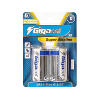 Batería Seca Gigacell D 1.5V Super Alcalina LR20 para Electrodomésticos