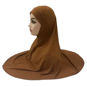 H0250 grosir Set Hijab Malaysia topi Dalaman Hemp kepadatan tinggi Premium dua potong topi Turban instan Hijab gadis