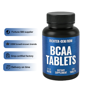 Ingrédients naturels non-OGM, 1000 mg, 2:1:1, acides aminés à chaîne ramifiée, complément nutritionnel optimal, comprimés d'acides aminés - Product Image 1