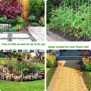 W8 a terra Stake barriera animale metallo antiruggine paesaggio No scava filo di recinzione Patio letto recinzione decorativo recinzione giardino - Product Image 6