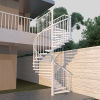 Escalier en colimaçon métallique circulaire moderne pour extérieur, avec marches antidérapantes en acier inoxydable, qualité garantie, exportation mondiale