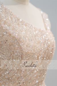 Ruolai LWC8120 nuovo stile monospalla e manica lunga abito da sera perline abiti da ballo - Product Image 5