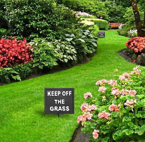 Cast Iron Please <strong>Keep</strong> <strong>Off</strong> <strong>the</strong> <strong>Grass</strong> Yard <strong>Sign</strong> Stake Square <strong>Grass</strong> Warning <strong>Sign</strong> Heavy Metal <strong>Grass</strong> Stay <strong>Off</strong> <strong>Sign</strong> Spike Garden Hose - Product Image 6