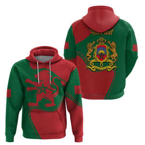 Imagen impresa en 3D de alta calidad, envío rápido, <span class=keywords><strong>sudadera</strong></span> con capucha de transferencia de calor de fábrica, Día de Proclamación de <span class=keywords><strong>Marruecos</strong></span> con Jersey gráfico de bandera - Product Image 1