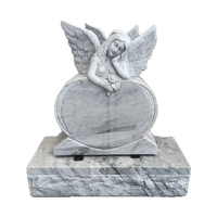 Statue d'ange en granit noir américain poli Samistone, sculptures modernes pour pierres tombales et monuments funéraires