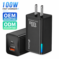 Cargador Rápido Popular de 100W para Teléfono, Adaptador Tipo-C, Cargadores para Celulares Samsung, iPhone, OnePlus y Otros Dispositivos