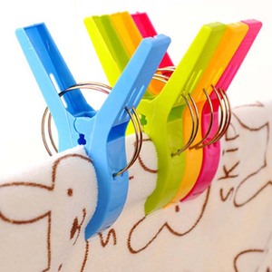 Large Strong Windproof Clothespins 4 Pack Plastic Stainless Steel Outdoor Drying Bedding <b>Quilt</b> Blanket Use - Product Image 2