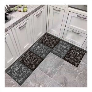 Juego de alfombrillas antideslizantes de cocina con diseño de rompecabezas moderno, alfombrilla de pie lavable tejida de PVC y poliéster acolchada para uso en baño y oficina - Product Image 3