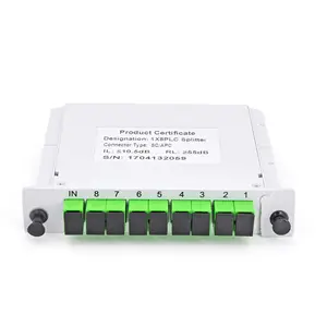 Produsen pengiriman cepat pemisah kartu pintar 1x8 pemisah serat optik SC/APC UPC Plug-in Box tipe LGX LGX tipe PLC Splitter