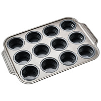Cetakan Kue Silikon Lipat Persegi Panjang Anti Lengket 6/12 Lubang, Aman untuk Oven