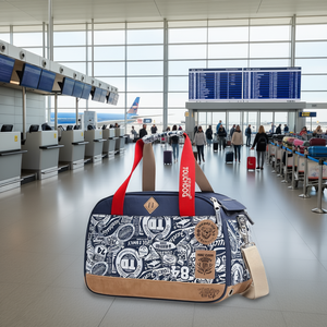 Sac de transport pour animaux de compagnie Touchdog Around The Globe, style passeport, approuvé par les compagnies aériennes, en tissu Oxford bleu, fermeture éclair - Product Image 2