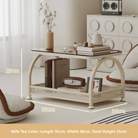 Table basse en verre de style, petite table à thé Tatami pour fenêtre en baie, chambre, balcon, mobilier de loisirs et de maison