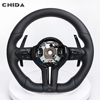 Volant sport en cuir pour BMW pour les modèles F10 F11 F06 F12 F13 F90 F91 F92 F93 F25 F26 F20 F30 avec palettes de changement de vitesse en fibre de carbone
