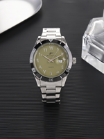 Montre-bracelet à quartz de luxe pour homme, design simple, aiguilles en verre, bracelet en acier inoxydable, fermoir papillon, vente en gros directe usine
