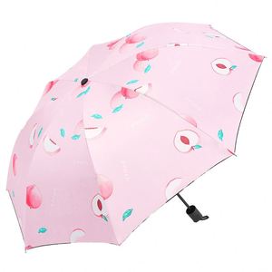 Parapluie pliant en trois sections, motif fruits et dessins animés, mignon, pour l'extérieur, protection solaire, petit cadeau créatif, cadeaux d'affaires, vente en gros - Product Image 3