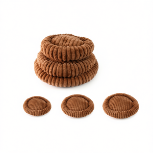 Juego de Tres Piezas de Nido Redondo de Pelo de Conejo Marrón Grueso para Camas de Mascotas - Product Image 2