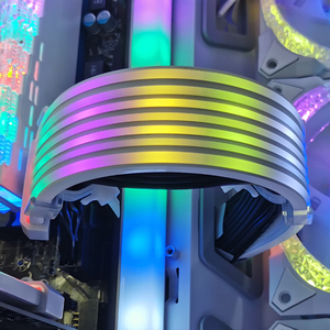 COOLMOON โรงงาน OEM ที่กําหนดเอง PC GAMING AL200 ปลอกสายเคเบิล 24PIN/8PIN GPU เมนบอร์ดสายซิงค์ RGB <span class=keywords><strong>PSU</strong></span> Rgb Led Strip - Product Image 4