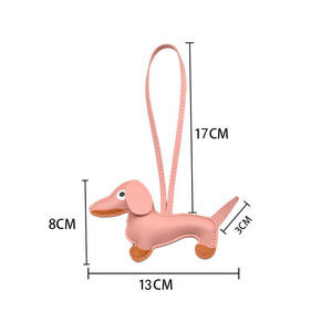 Pendentif porte-clés mignon en cuir PU motif chien saucisse, <span class=keywords><strong>cheval</strong></span>, chat, animal, accessoire <span class=keywords><strong>de</strong></span> sac, breloque pour sac à main, vêtement, voiture - Product Image 2
