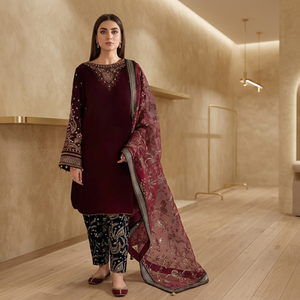 Vestido Casual para Mujer con Kurta, Pantalones Dhoti y Dupatta Bordada - Product Image 4