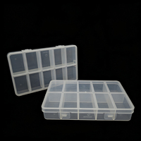 Boîte d'emballage en plastique transparent PP à 10 compartiments avec couvercle pour perles DIY, strass pour ongles, quincaillerie, petites pièces et accessoires – Vente en gros
