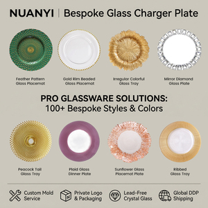 Wholesale Bulk Glass <strong>Reef</strong> Charger Plate Signature Textured Underplate for Regal Wedding Party Event Banquet Decoration - Product Image 4