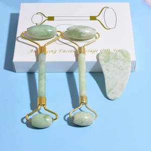 Anti Aging Gua Sha Set Facial Natural Green <b>Jade</b> <b>Roller</b> and Gua Sha With <b>Jade</b> <b>Roller</b> Set - Product Image 1