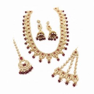 Wholesale High Quality New Vintage <b>Gold</b> Plated Zircon Alloy Kundan Jewelry <b>Set</b> Long Mala Bridal Engagement Wedding Gift Necklace - Product Image 2