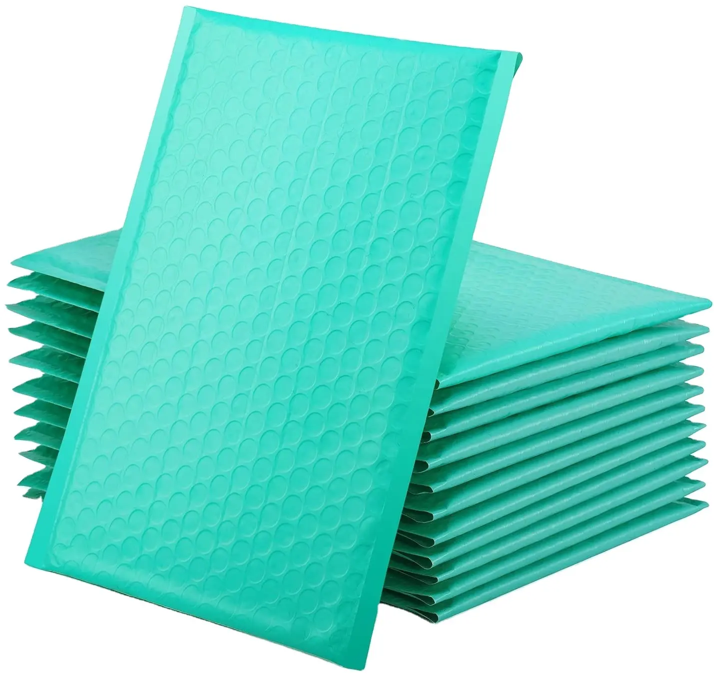 Plastic Mail Packaging Bags OEM Wholesale Custom Packaging Plastic Bags Teal Green Poly Bubble Mailer Envelope Free Sample Mailing Bag For Clothing Shipping