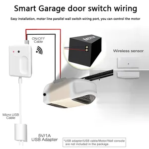 Ouvre-porte de Garage intelligent sans fil, télécommande WiFi Tuya pour l'ouverture sans fil, ouvreur de Garage Compatible avec Alexa Google Home