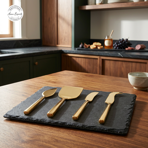 Ensemble de couteaux à fromage de luxe en or Design minimaliste moderne en acier inoxydable durable pour les fêtes et les cadeaux de planches à fromage - Product Image 1