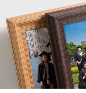 Cadre <span class=keywords><strong>photo</strong></span> de graduation rectangulaire en bois moderne et élégant fait à la main, avec support en émail imprimé UV panoramique, <span class=keywords><strong>collage</strong></span> de Thanksgiving, noyer - Product Image 2