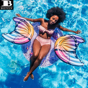 Bouée de piscine gonflable papillon scintillant en PVC épaissi, avec confettis, pour adultes et enfants - Product Image 4