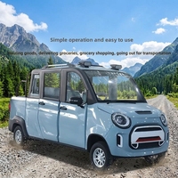 Véhicule électrique à quatre roues entièrement fermé, nouvelle énergie, avec deux rangées de pick-up pour le transport de marchandises et une utilisation active