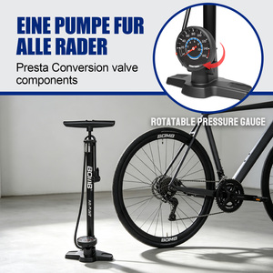 Pompe à air pour vélo BOMO Track Pump, 160 PSI, haute pression, avec manomètre rotatif pour VTT, vélo de route et Fat Bike - Product Image 6