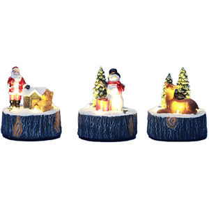 Artificial reutilizable Navidad decorativo árbol tocón Santa muñeco de nieve árbol de Navidad luz LED regalo y manualidades Arbol De Navidad - Product Image 1