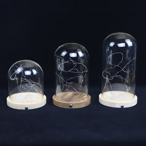 قبة زجاجية للطعام شفافة للزينة ذات نوعية جيدة مع قاعدة خشبية - Product Image 4