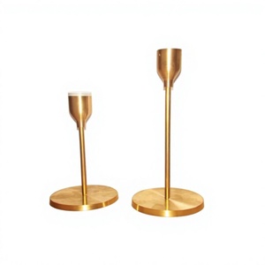 Modern <b>Brass</b> <b>Candlestick</b> Holder Set of 3 Tiered Design Home Decoration Durable Metal Candle Holders - Product Image 6