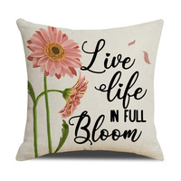 Housse de coussin YINUAN Rose Marguerite – Vive la vie en pleine fleur – Housse de coussin décorative florale pour canapé