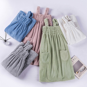 Fahion Daily <strong>Koran</strong> Microfiber Coral Velvet Bath Skirt Super Dry Absorbent Thick Towel Dress Spa Wraps - Product Image 2